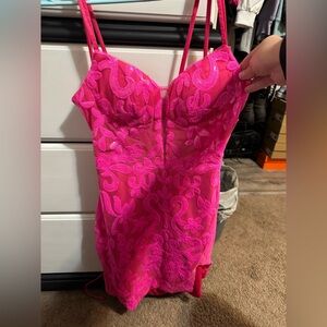 Pink sequin tight dress